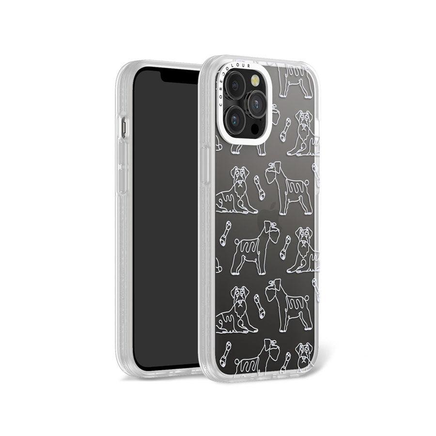 iPhone 12 Pro Max Schnauzer Minimal Line Phone Case - CORECOLOUR