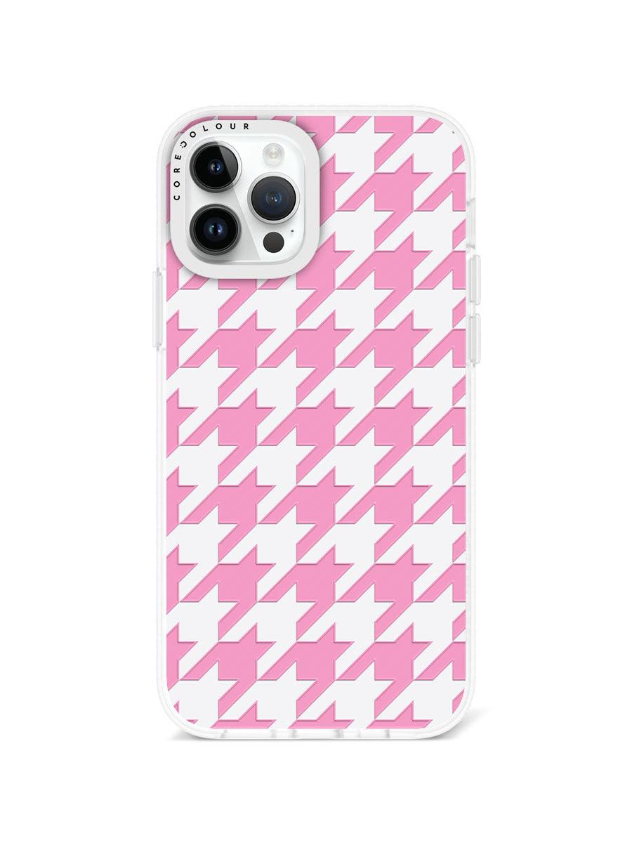 iPhone 12 Pro Pink Houndstooth Phone Case - CORECOLOUR