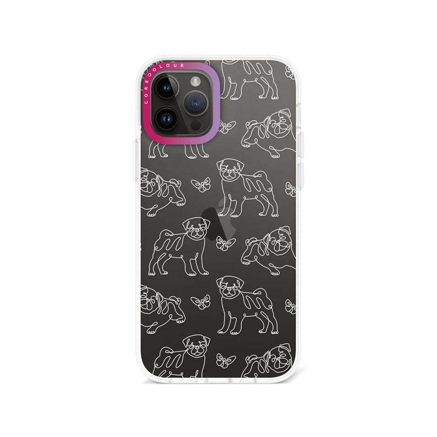 iPhone 12 Pro Pug Minimal Line Phone Case - CORECOLOUR