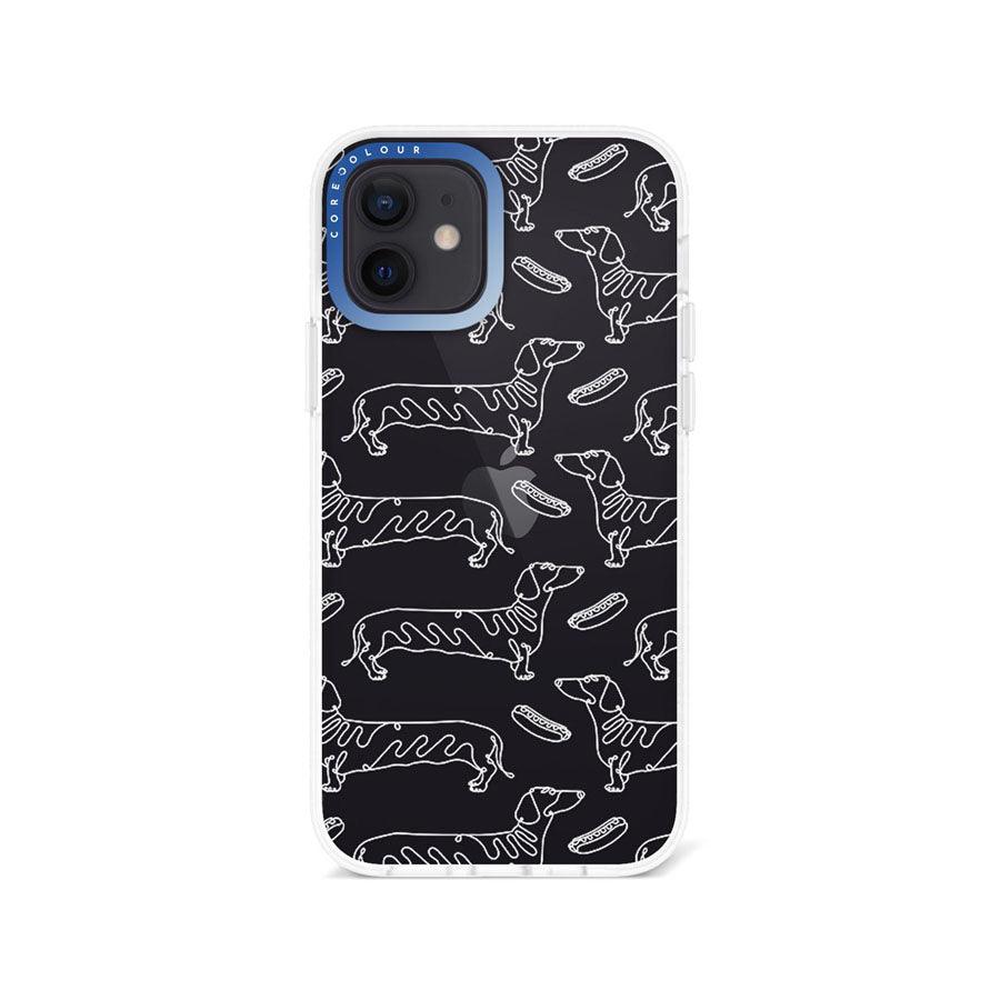 iPhone 12 Sausage Dog Minimal Line Phone Case - CORECOLOUR