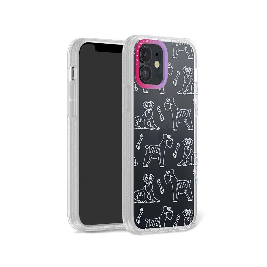 iPhone 12 Schnauzer Minimal Line Phone Case - CORECOLOUR