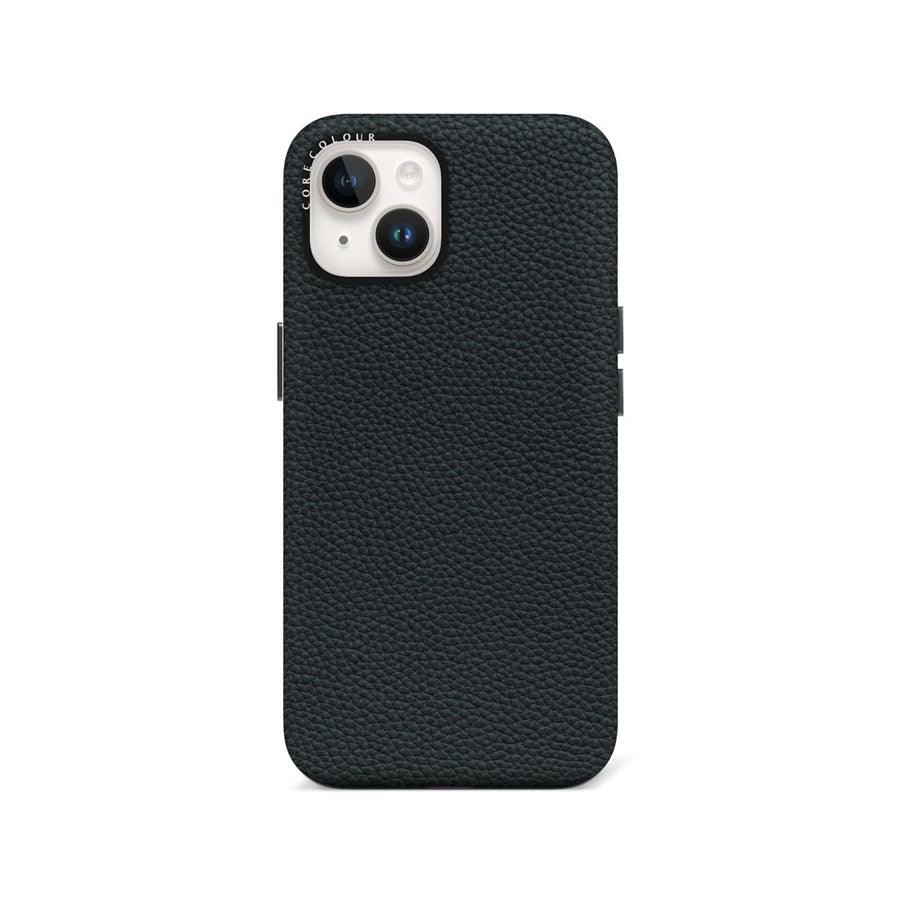 iPhone 13 Black Genuine Leather Phone Case - CORECOLOUR