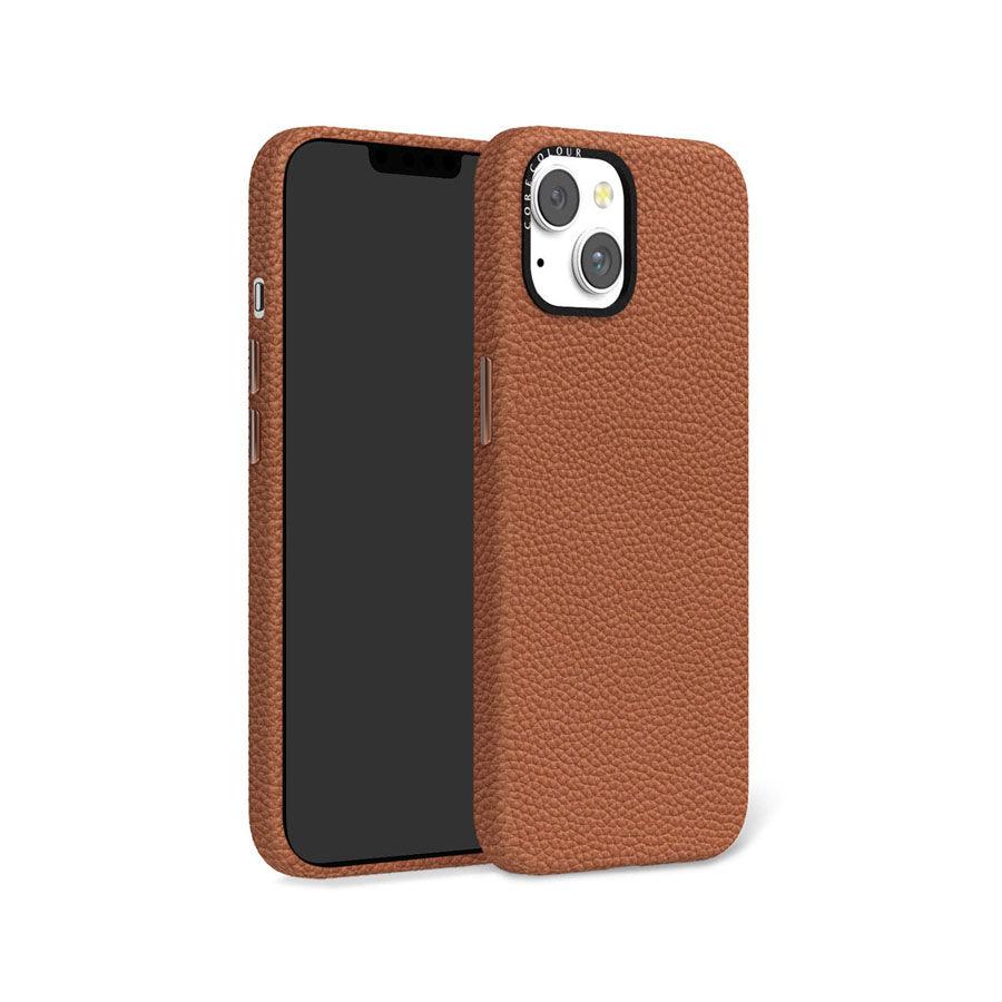 iPhone 13 Brown Genuine Leather Phone Case - CORECOLOUR