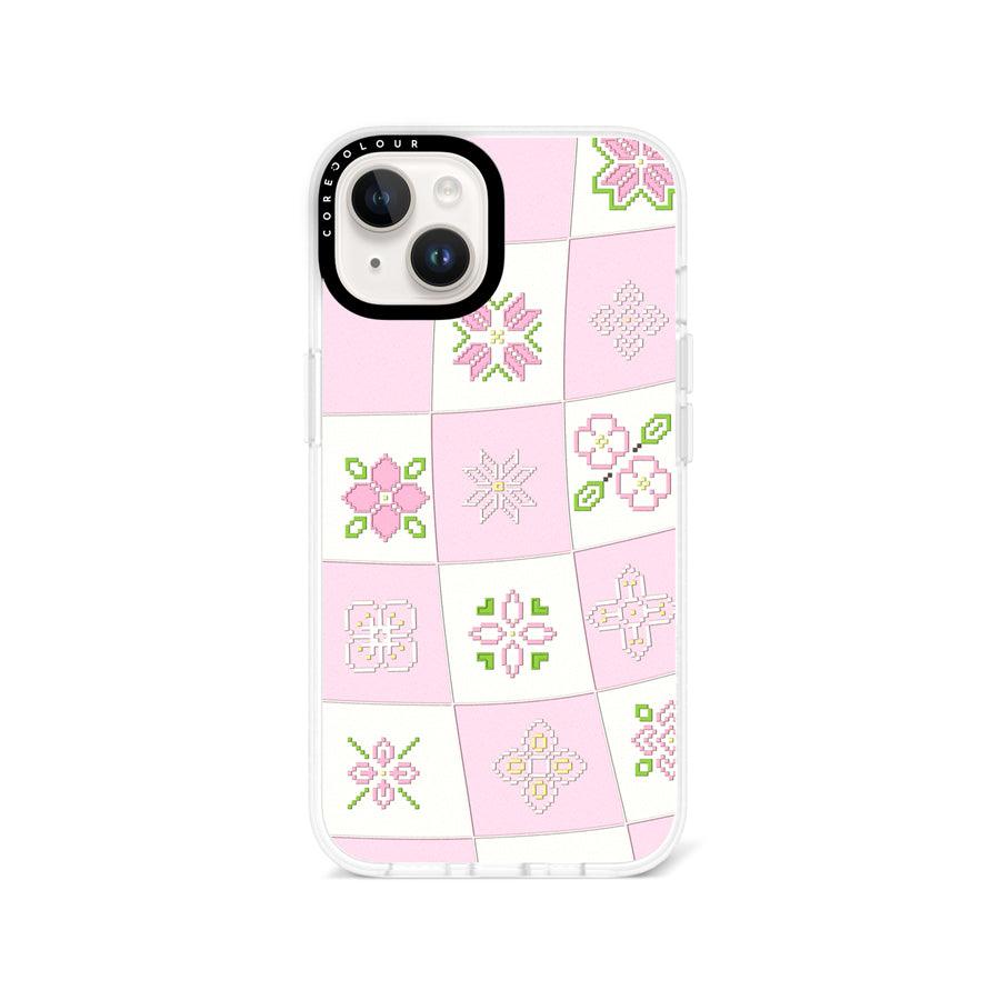 iPhone 13 Cherry Blossom Checker Phone Case - CORECOLOUR