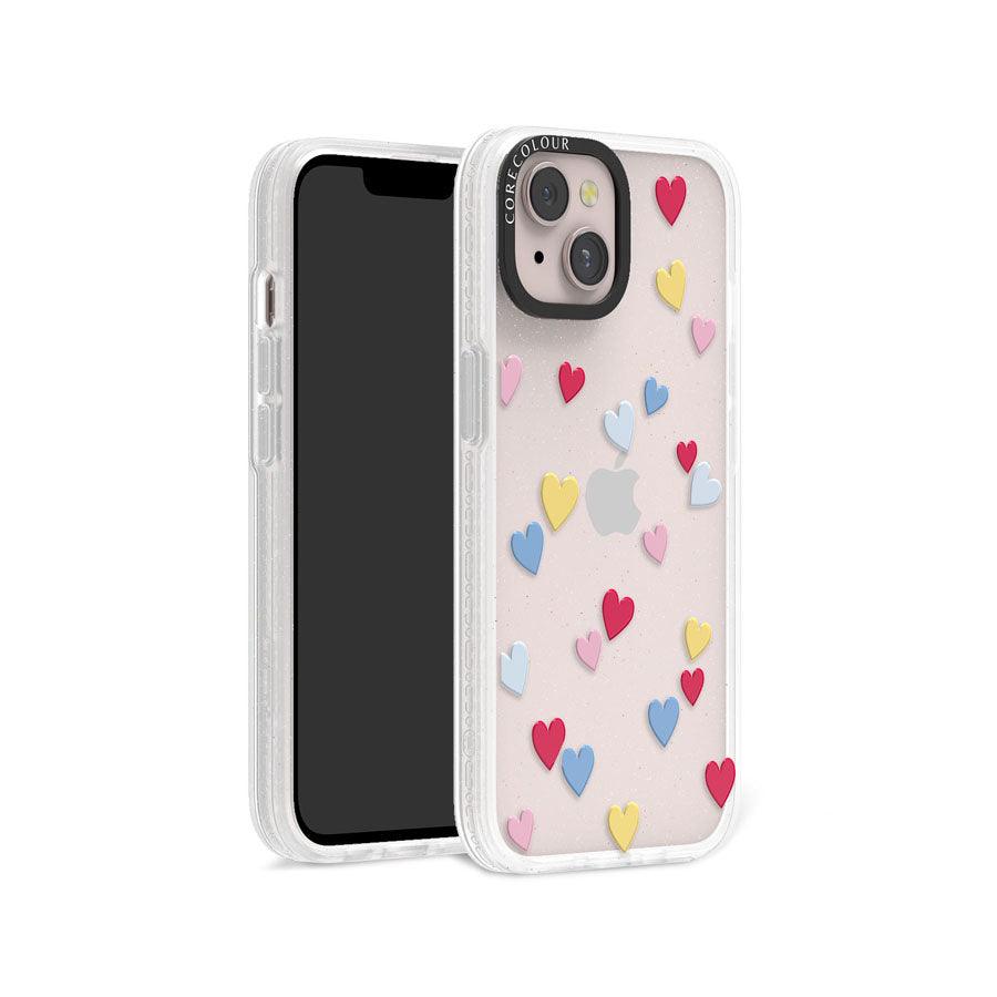 iPhone 13 Flying Hearts Glitter Phone Case - CORECOLOUR