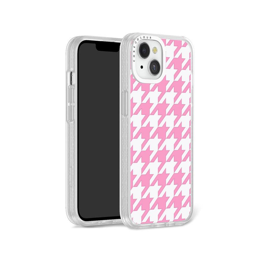 iPhone 13 Pink Houndstooth Phone Case - CORECOLOUR