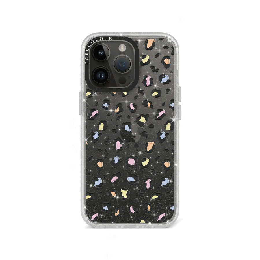 iPhone 13 Pro Colourful Leopard Glitter Phone Case - CORECOLOUR