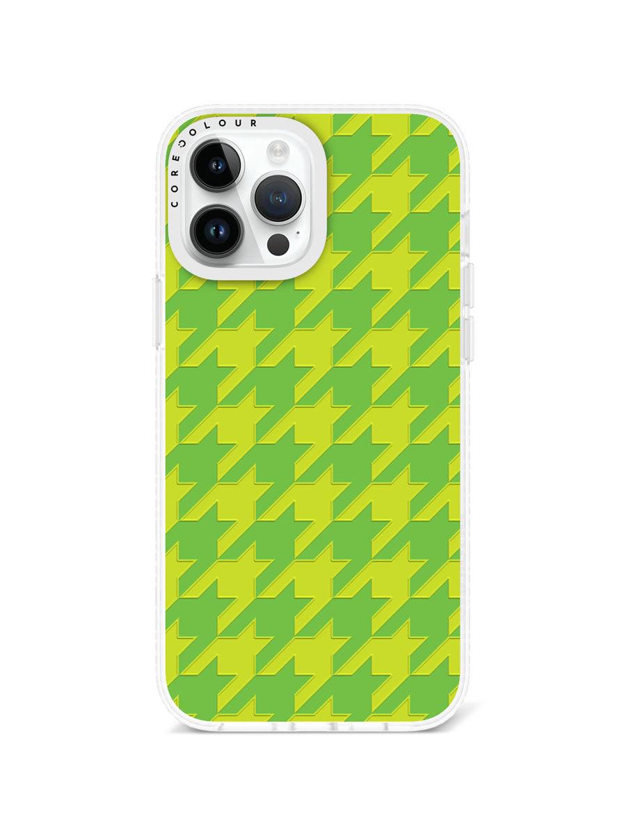 iPhone 13 Pro Max Green Houndstooth Phone Case - CORECOLOUR