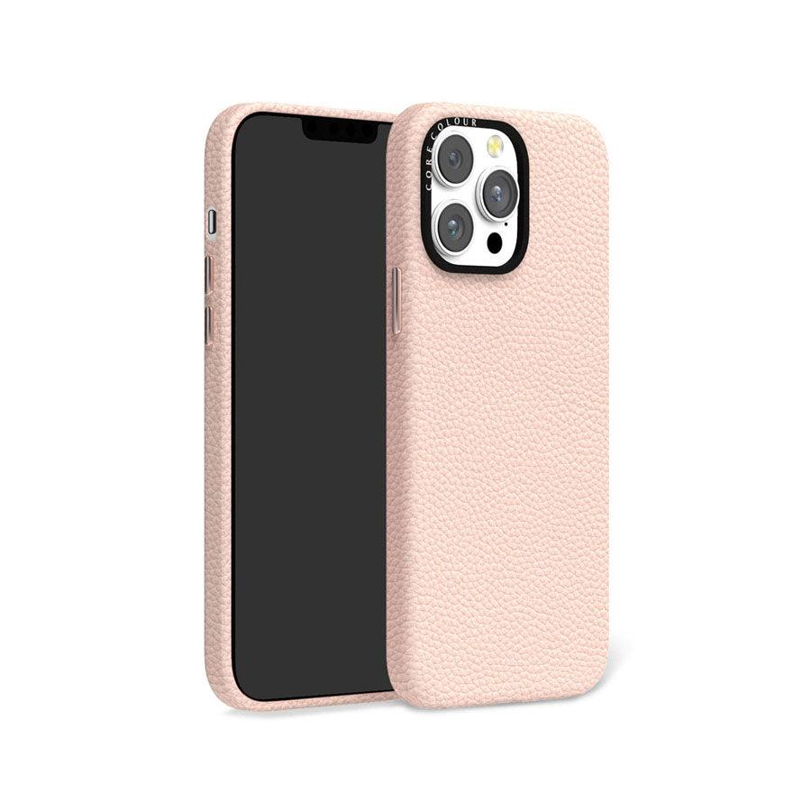 iPhone 13 Pro Max Pink Genuine Leather Phone Case - CORECOLOUR