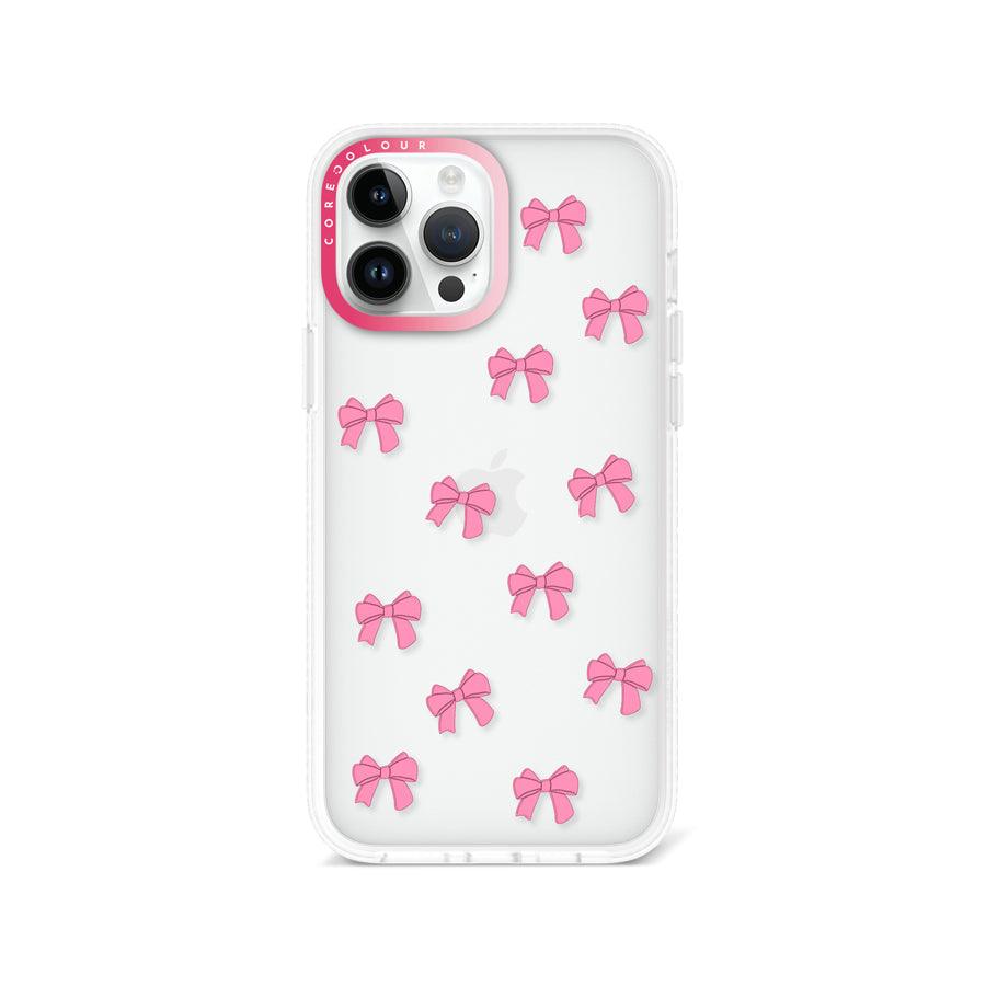iPhone 13 Pro Max Pink Ribbon Bow Mini Phone Case - CORECOLOUR