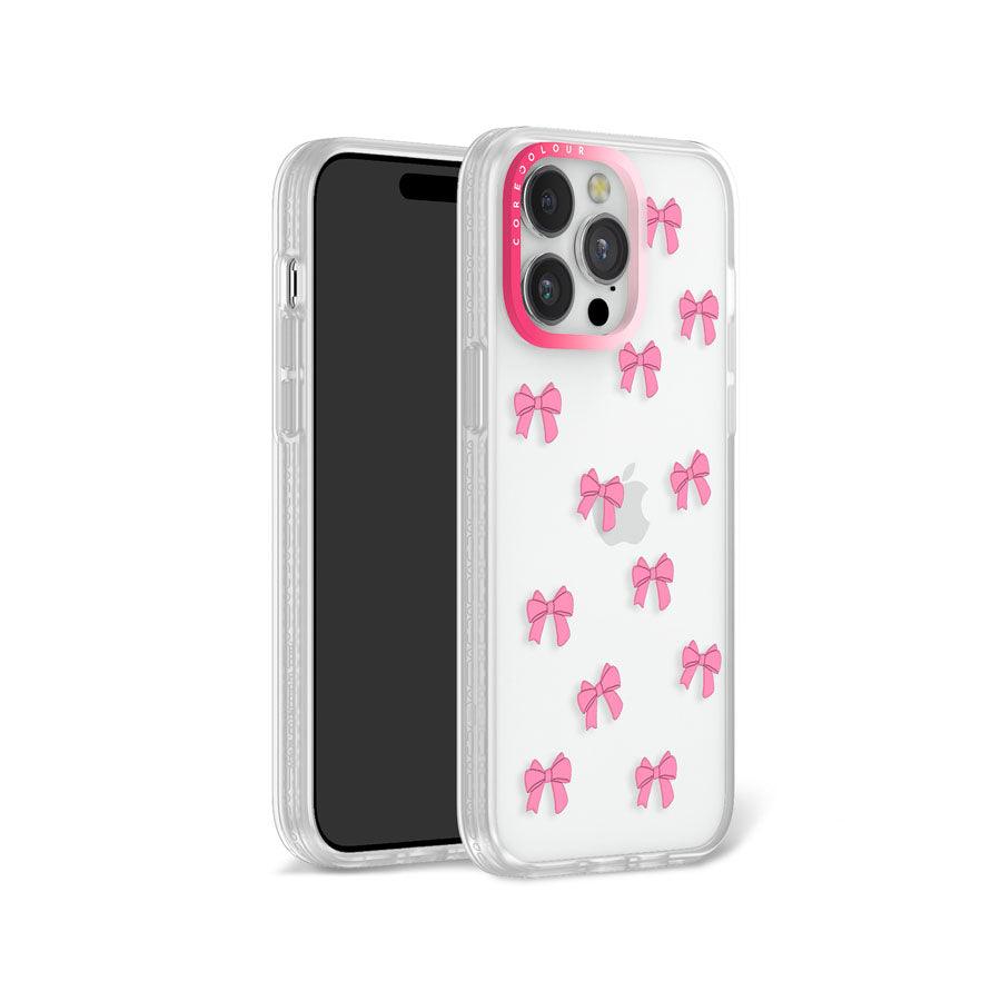 iPhone 13 Pro Max Pink Ribbon Bow Mini Phone Case - CORECOLOUR