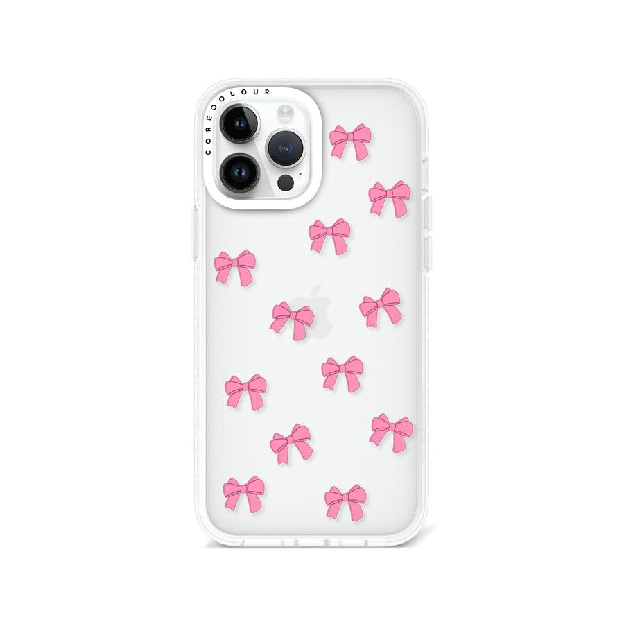 iPhone 13 Pro Max Pink Ribbon Bow Mini Phone Case - CORECOLOUR