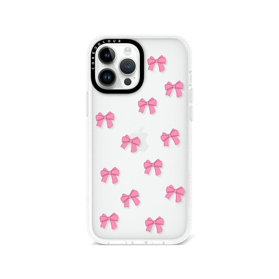 iPhone 13 Pro Max Pink Ribbon Bow Mini Phone Case - CORECOLOUR