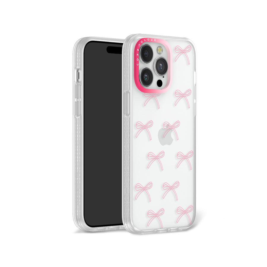 iPhone 13 Pro Max Pink Ribbon Minimal Line Phone Case - CORECOLOUR