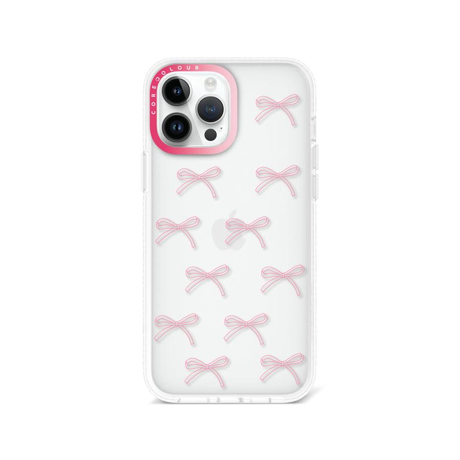 iPhone 13 Pro Max Pink Ribbon Minimal Line Phone Case - CORECOLOUR