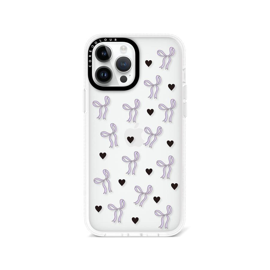 iPhone 13 Pro Max Purple Ribbon Heart Phone Case - CORECOLOUR