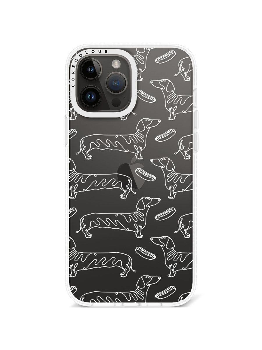 iPhone 13 Pro Max Sausage Dog Minimal Line Phone Case - CORECOLOUR