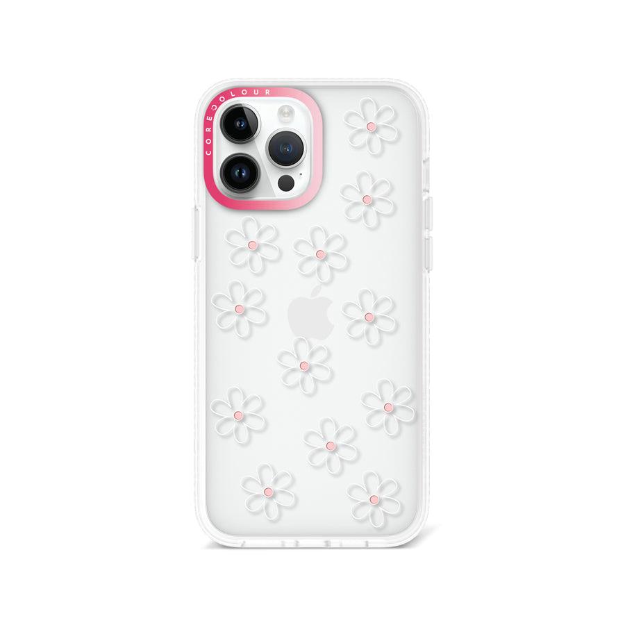 iPhone 13 Pro Max White Flower Minimal Line Phone Case - CORECOLOUR