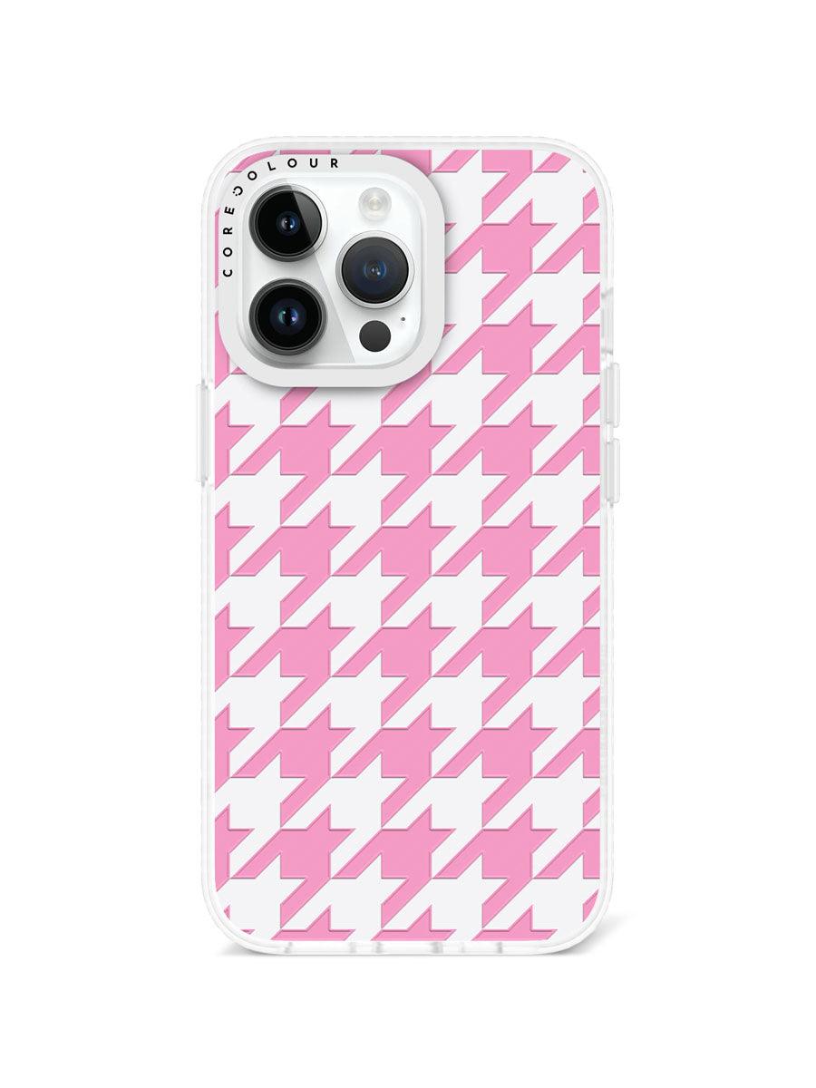 iPhone 13 Pro Pink Houndstooth Phone Case - CORECOLOUR