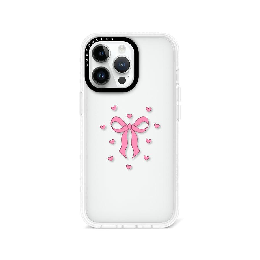 iPhone 13 Pro Pink Ribbon Heart Phone Case - CORECOLOUR