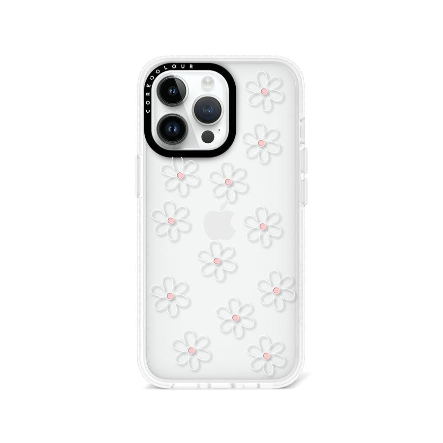 iPhone 13 Pro White Flower Minimal Line Phone Case - CORECOLOUR