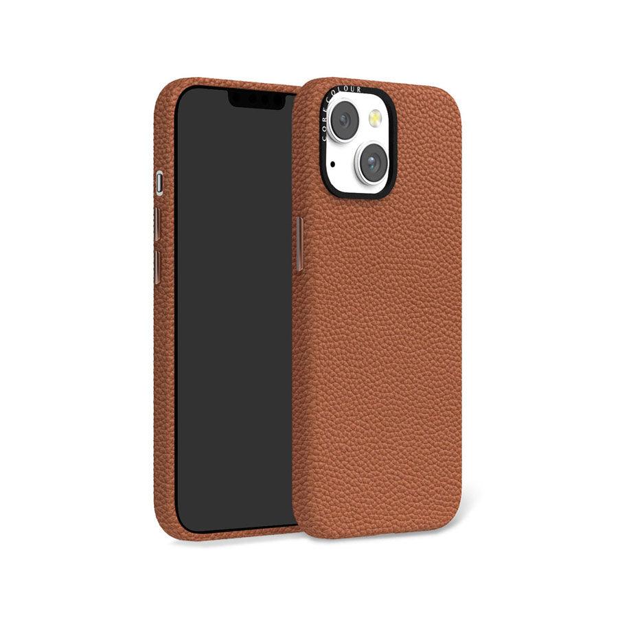 iPhone 14 Brown Genuine Leather Phone Case - CORECOLOUR
