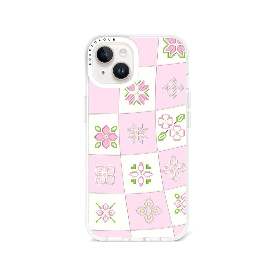 iPhone 14 Cherry Blossom Checker Phone Case - CORECOLOUR