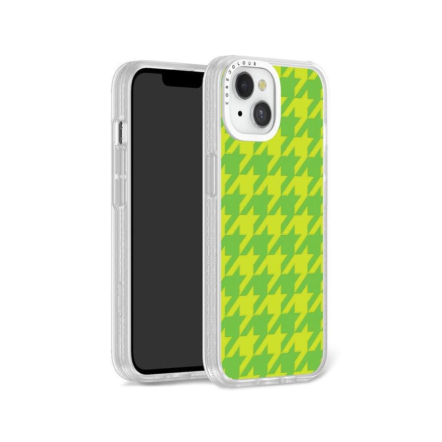 iPhone 14 Green Houndstooth Phone Case - CORECOLOUR