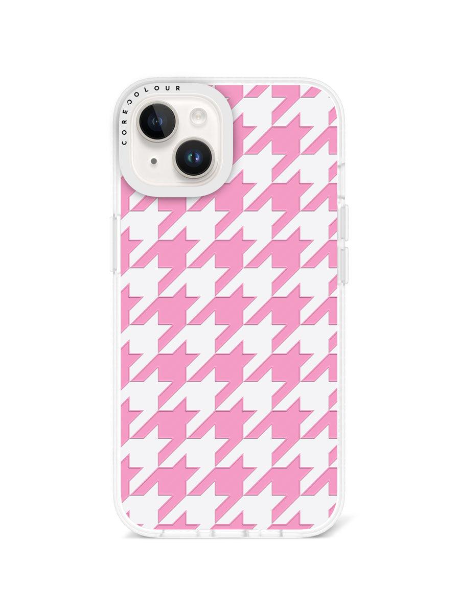 iPhone 14 Pink Houndstooth Phone Case - CORECOLOUR