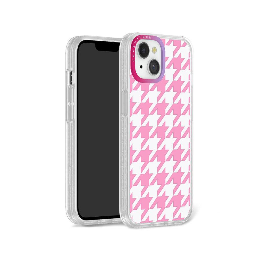 iPhone 14 Pink Houndstooth Phone Case - CORECOLOUR