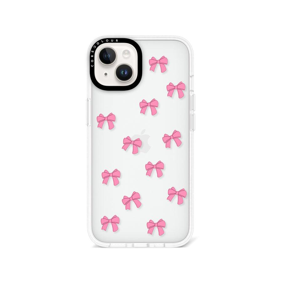 iPhone 14 Pink Ribbon Bow Mini Phone Case - CORECOLOUR