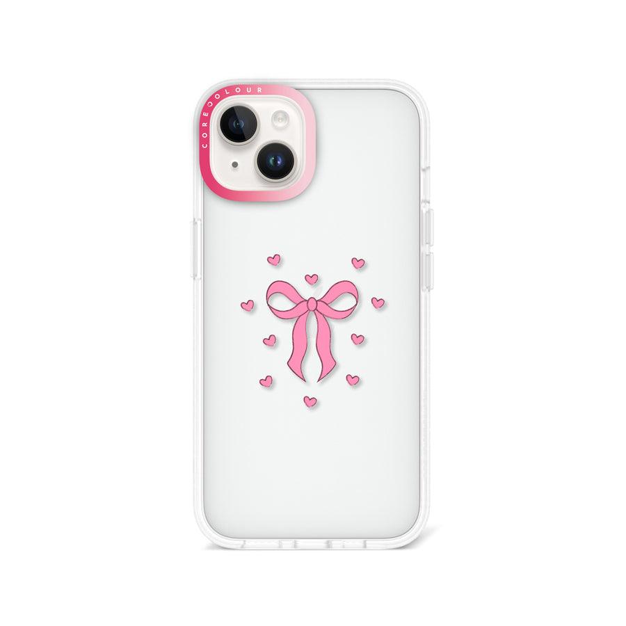 iPhone 14 Pink Ribbon Heart Phone Case - CORECOLOUR