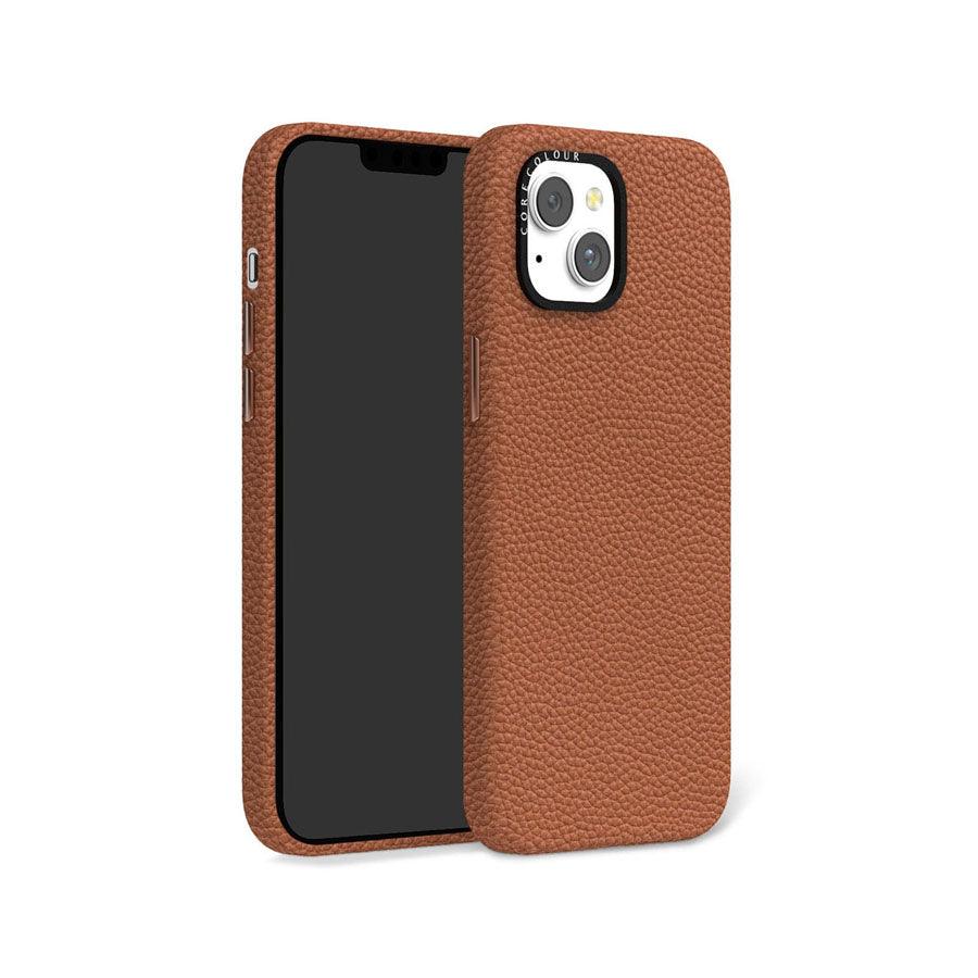 iPhone 14 Plus Brown Genuine Leather Phone Case - CORECOLOUR