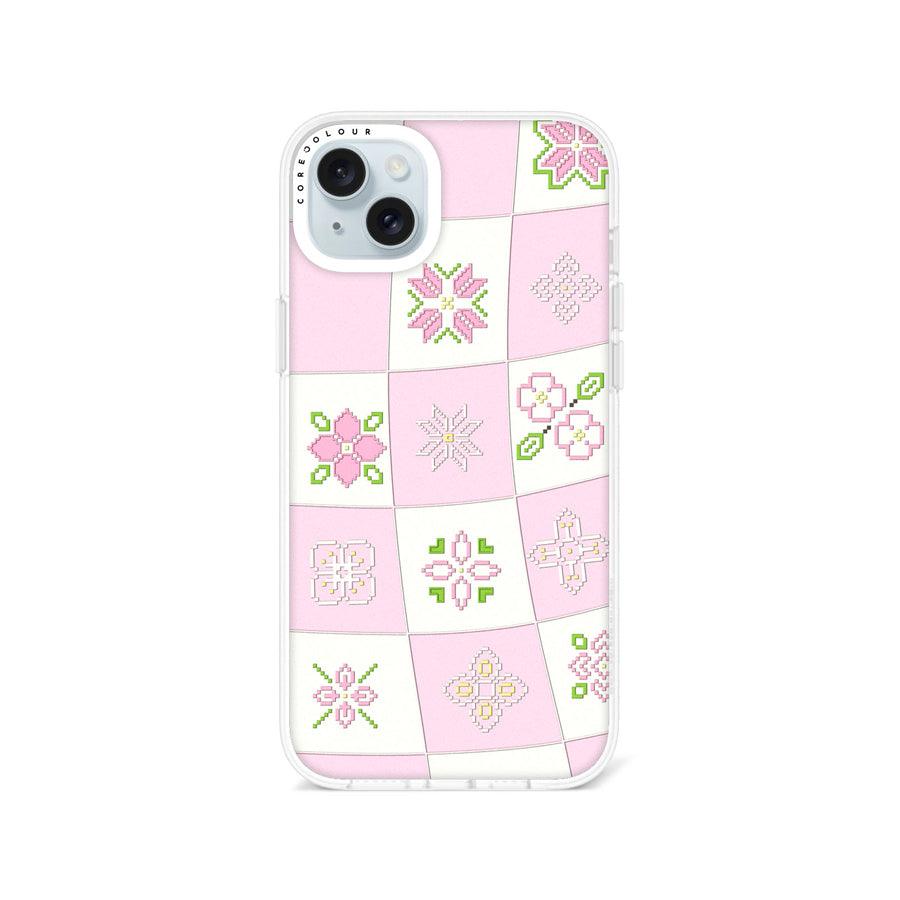 iPhone 14 Plus Cherry Blossom Checker Phone Case - CORECOLOUR