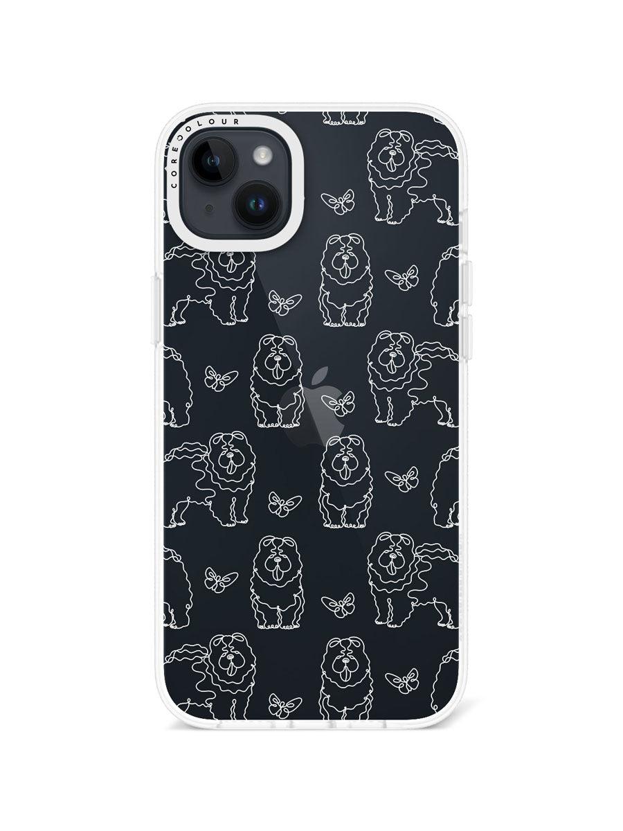 iPhone 14 Plus Chow Chow Minimal Line Phone Case - CORECOLOUR