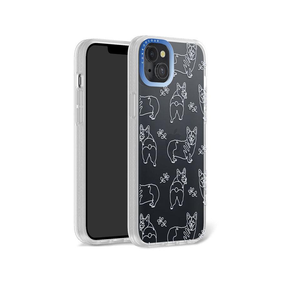 iPhone 14 Plus Corgi Minimal Line Phone Case - CORECOLOUR