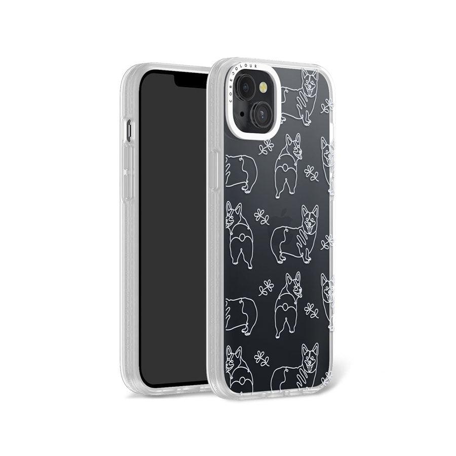 iPhone 14 Plus Corgi Minimal Line Phone Case - CORECOLOUR