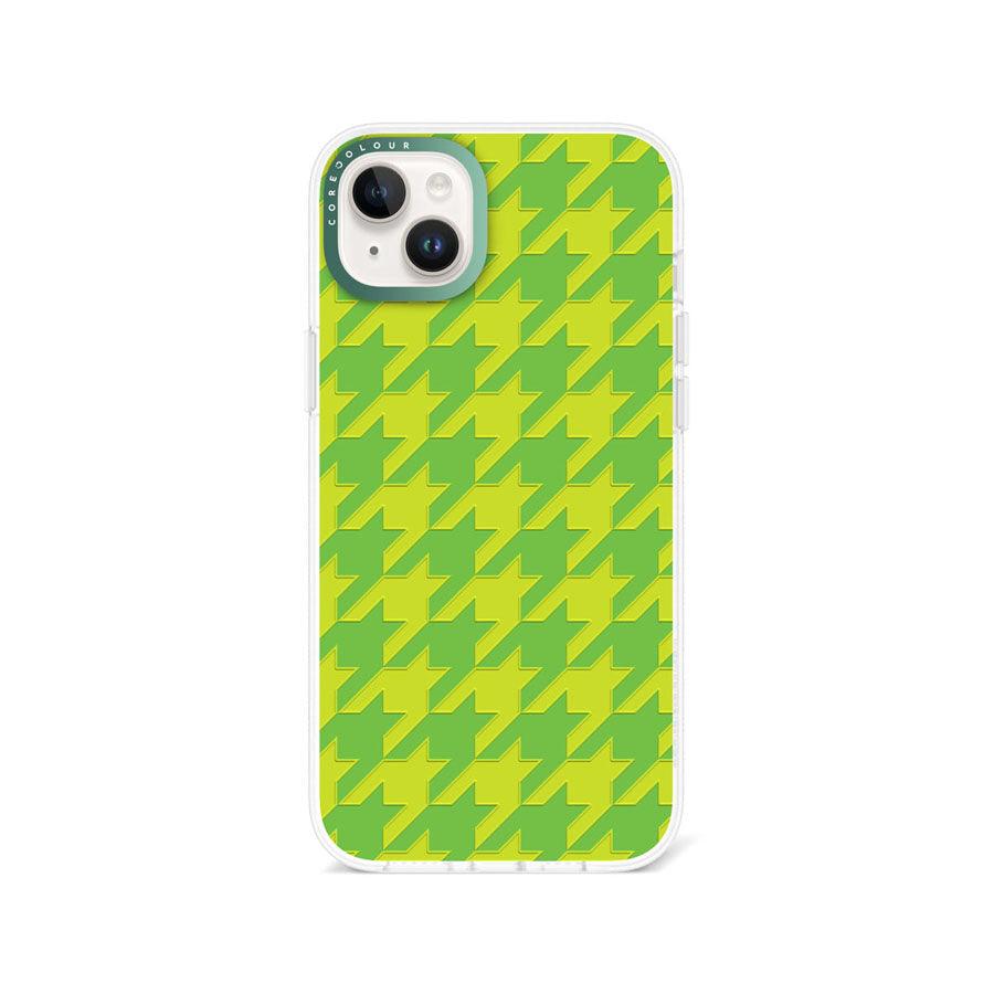 iPhone 14 Plus Green Houndstooth Phone Case - CORECOLOUR