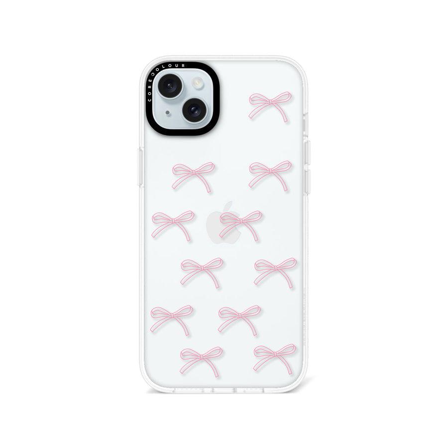 iPhone 14 Plus Pink Ribbon Minimal Line Phone Case - CORECOLOUR