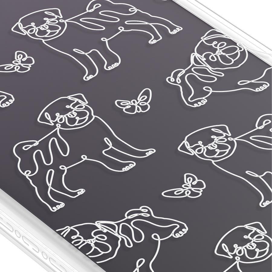 iPhone 14 Plus Pug Minimal Line Phone Case - CORECOLOUR