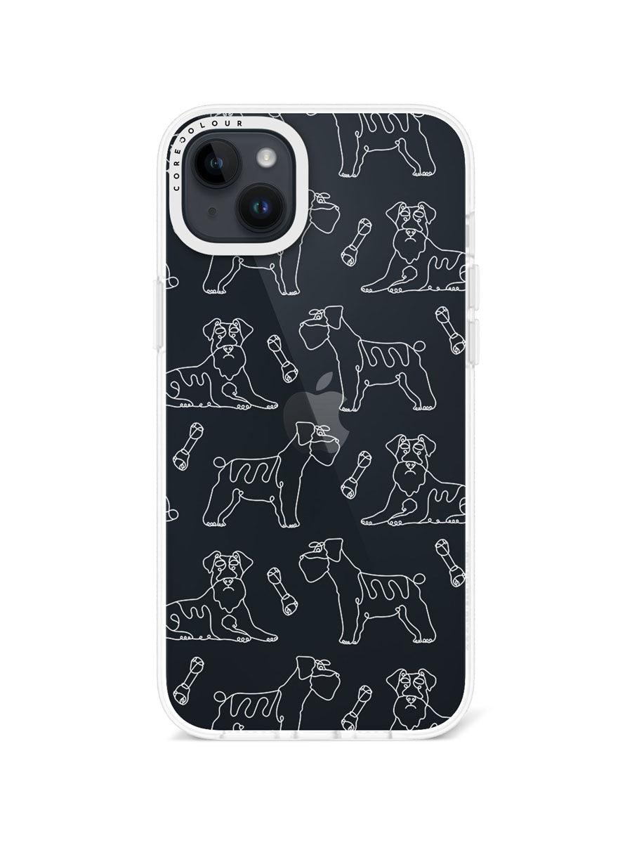 iPhone 14 Plus Schnauzer Minimal Line Phone Case - CORECOLOUR