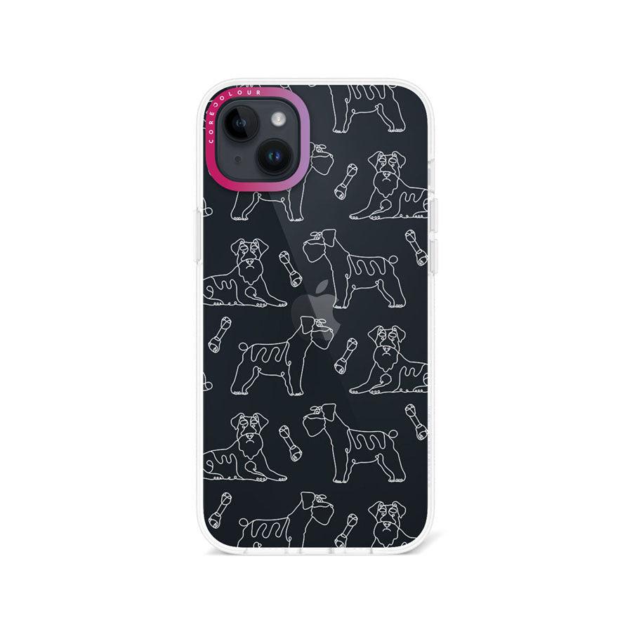 iPhone 14 Plus Schnauzer Minimal Line Phone Case - CORECOLOUR