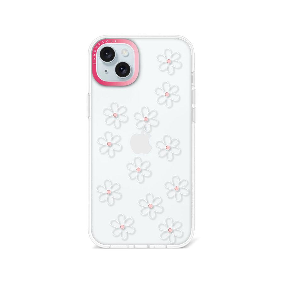 iPhone 14 Plus White Flower Minimal Line Phone Case - CORECOLOUR