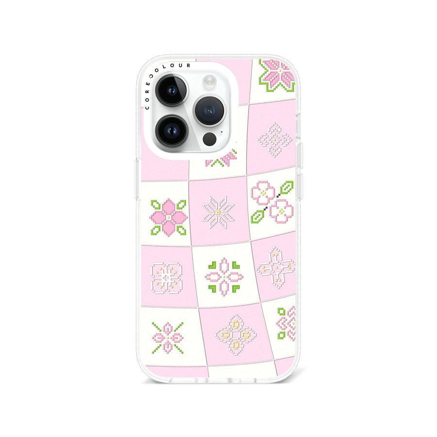 iPhone 14 Pro Cherry Blossom Checker Phone Case - CORECOLOUR