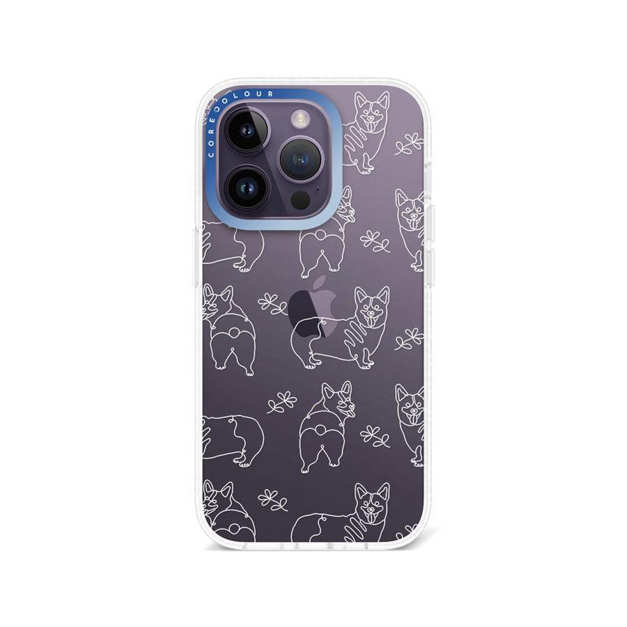 iPhone 14 Pro Corgi Minimal Line Phone Case - CORECOLOUR