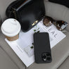 iPhone 14 Pro Max Black Genuine Leather Phone Case - CORECOLOUR