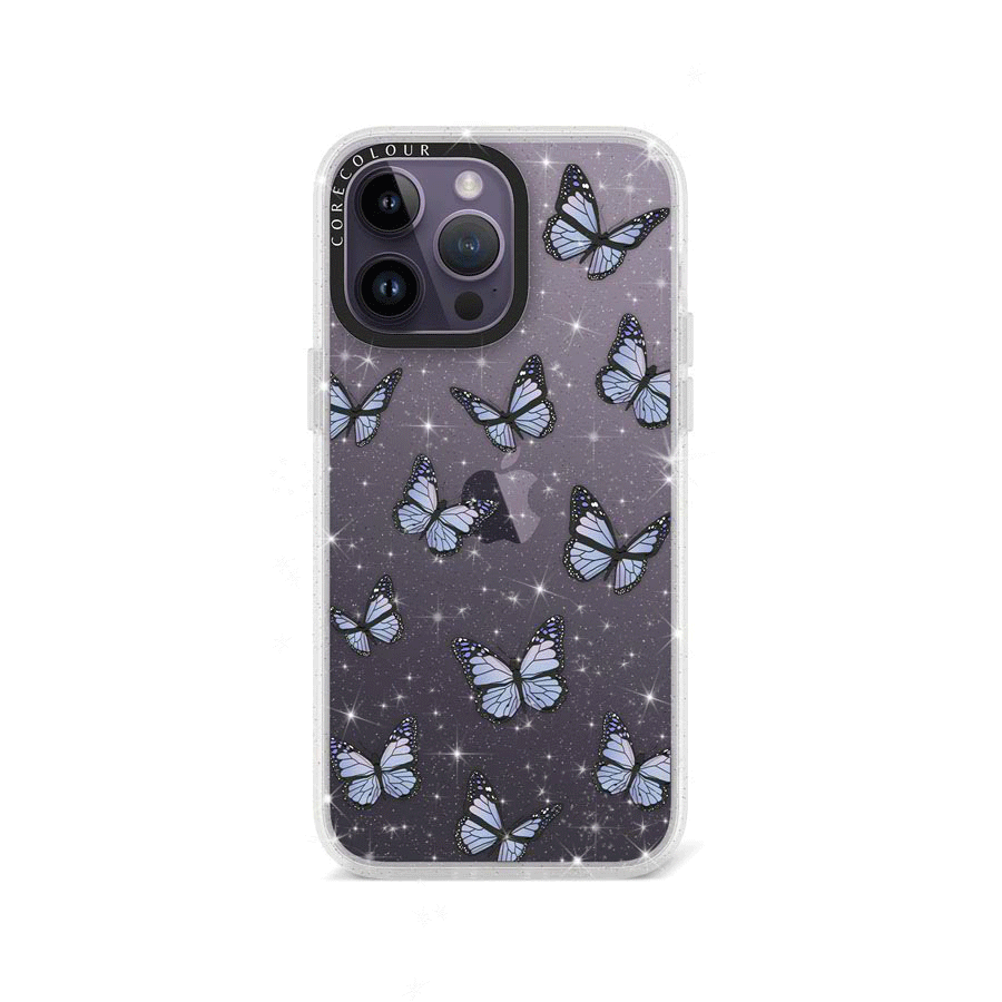 iPhone 14 Pro Max Butterfly Kiss Glitter Phone Case - CORECOLOUR