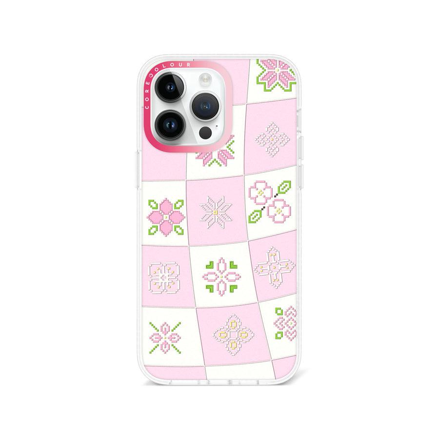iPhone 14 Pro Max Cherry Blossom Checker Phone Case - CORECOLOUR