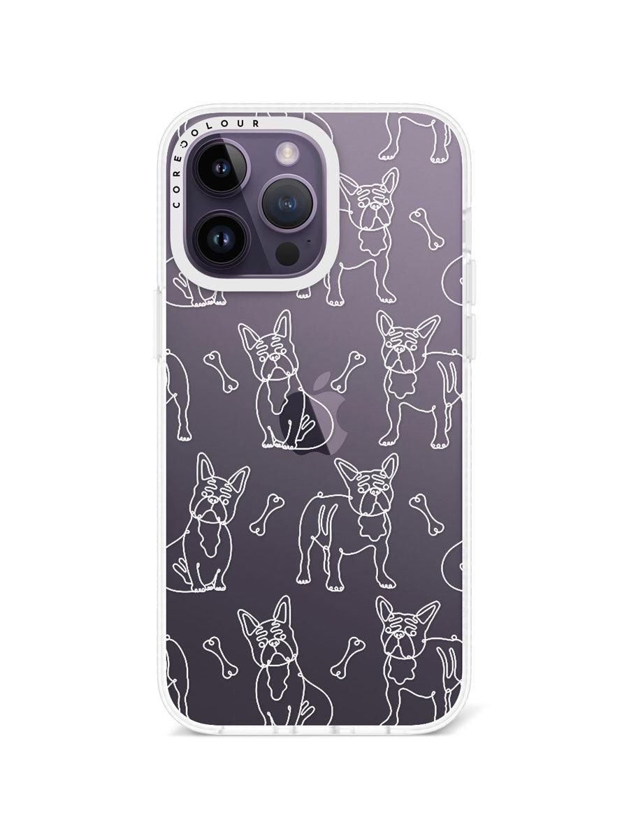 iPhone 14 Pro Max French Bulldog Minimal Line Phone Case - CORECOLOUR