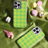 iPhone 14 Pro Max Green Houndstooth Phone Case - CORECOLOUR